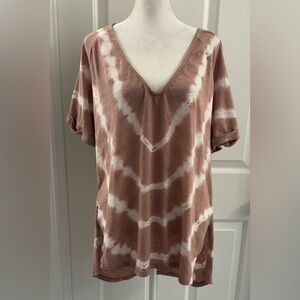 By Together T- Shirt Womens Small Medium Tye Dye Pink Oversized High Low